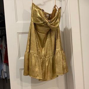 TCEC gold shiny mini dress. Bought from Red Dress Boutique. Worn once.